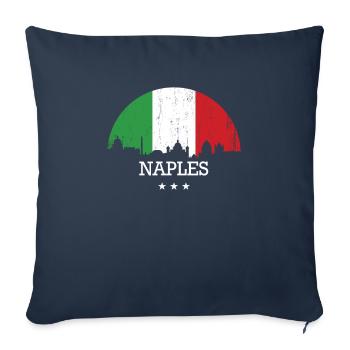Naples Italie - Housse de coussin décorative 45 x 45 cm - bleu marine - Devant