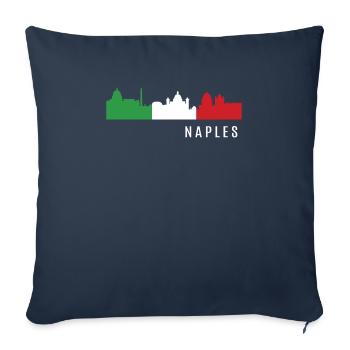 Naples Italie - Housse de coussin décorative 45 x 45 cm - bleu marine - Devant