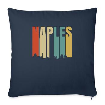 Naples Italie - Housse de coussin décorative 45 x 45 cm - bleu marine - Devant