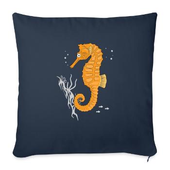Seahorse seahorse gift - Sofa pillowcase 17,3'' x 17,3'' (45 x 45 cm) - navy - Front