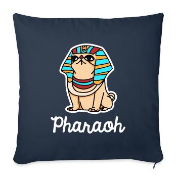 Pharaon Carlin Chien Cadeau Carlins - Housse de coussin décorative 45 x 45 cm - bleu marine - Devant
