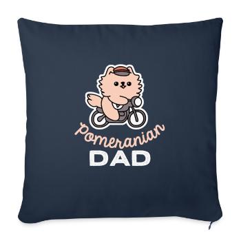 Pomeranian Dad Dog Papa Gift Retro - Sofa pillowcase 17,3'' x 17,3'' (45 x 45 cm) - navy - Front