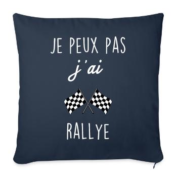 Je peux pas j ai rallye - Housse de coussin décorative 45 x 45 cm - bleu marine - Devant