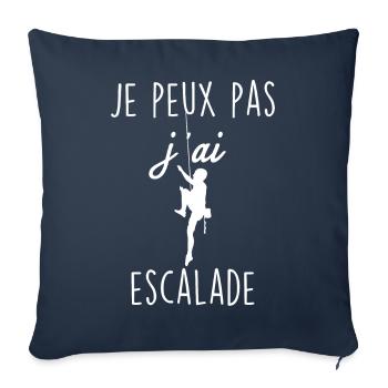 Je peux pas j ai escalade - Housse de coussin décorative 45 x 45 cm - bleu marine - Devant