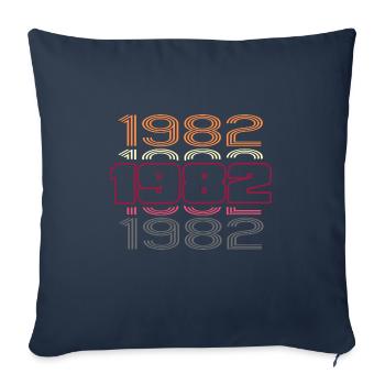 1982 anniversaire meilleure discothèque de fête rétro - Housse de coussin décorative 45 x 45 cm - bleu marine - Devant