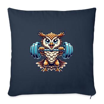 Owl Weight Weightlifting Strong Owl Fitness - Sofa pillowcase 17,3'' x 17,3'' (45 x 45 cm) - navy - Front