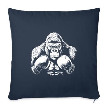 Gorilla Boxer Boxe MMA Arts Martiaux - Housse de coussin décorative 45 x 45 cm - bleu marine - Devant