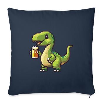 Dinosaurier brontosaurus Pixel Bier - Sofakissenbezug 45 x 45 cm - Navy - Vorne