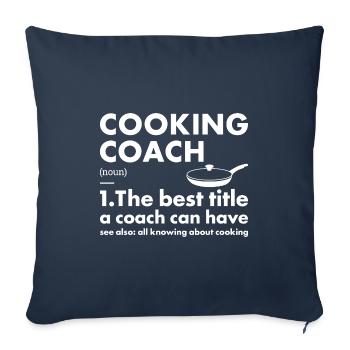 Cook Coach Définition Cuisine - Housse de coussin décorative 45 x 45 cm - bleu marine - Devant