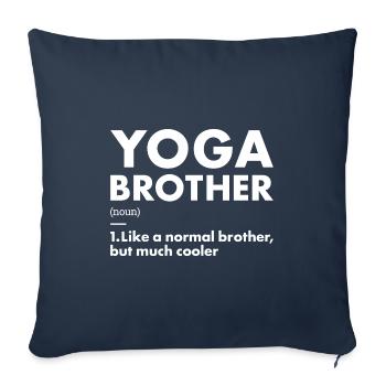 Yogi Brother Définition Yoga - Housse de coussin décorative 45 x 45 cm - bleu marine - Devant