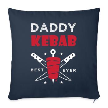 daddy kebab cadeau papa chef meilleur kebab - Housse de coussin décorative 45 x 45 cm - bleu marine - Devant