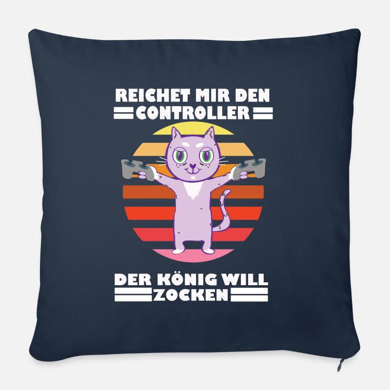 Gaming Cat Katze - Reichet mir den Controller ... - Sofakissenbezug 45 x 45 cm - Navy
