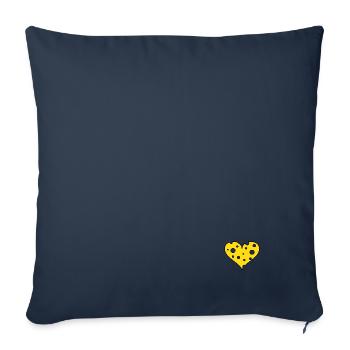 Cheese Heart - Käseherz - Brustlogo - Sofakissenbezug 45 x 45 cm - Navy - Vorne