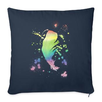 Feather Rainbow vintage shabby cool gift - Sofa pillowcase 17,3'' x 17,3'' (45 x 45 cm) - navy - Front