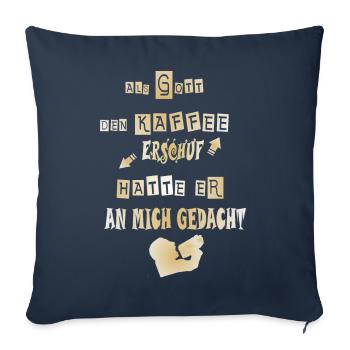 Spruch Kaffee trinken - Humor. Kaffeekanne - Sofakissenbezug 45 x 45 cm - Navy - Vorne