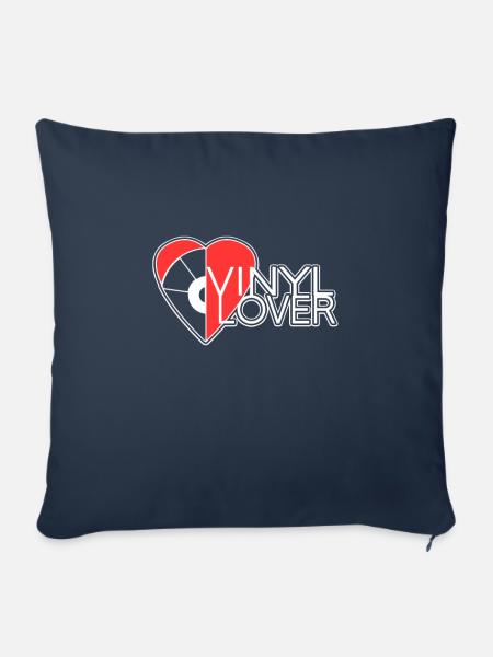 Vinyl - Vinyllover - Lover - Sofakissenbezug 45 x 45 cm - Navy