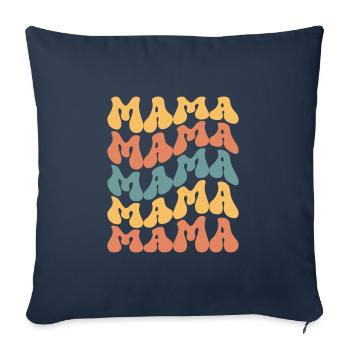 Maman-Fête des Mères-Mère-Maman-Maman-Mignonne - Housse de coussin décorative 45 x 45 cm - bleu marine - Devant