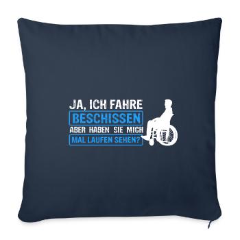 Rollstuhlfahrer Rollstuhl Spruch Geschenkidee Roll - Sofakissenbezug 45 x 45 cm - Navy - Vorne