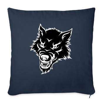 wolf - Sofa pillowcase 17,3'' x 17,3'' (45 x 45 cm) - navy - Front