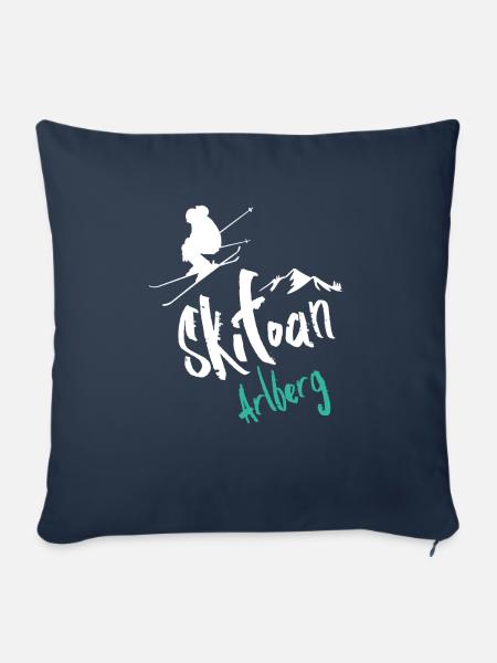 Skifahren Arlberg - Sofakissenbezug 45 x 45 cm - Navy