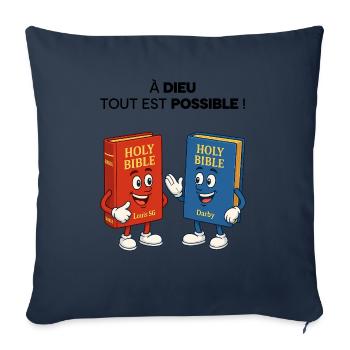 Bible T-Shirt - Housse de coussin décorative 45 x 45 cm - bleu marine - Devant