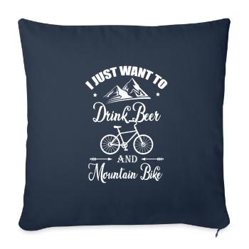 Mountain Bike & Bier - Sofakissenbezug 45 x 45 cm - Navy - Vorne