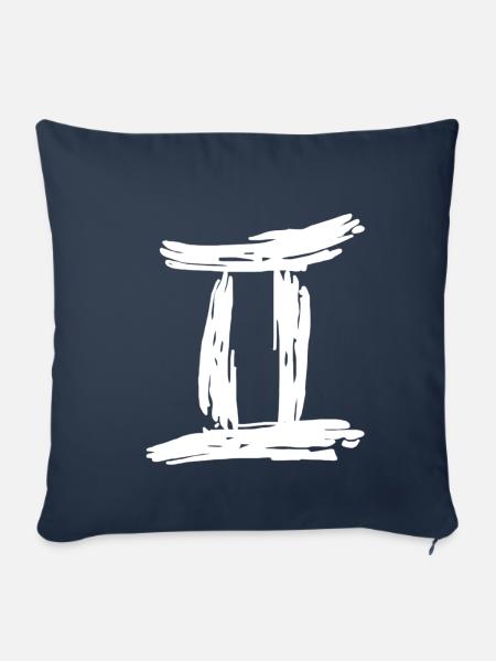 Sternzeichen Zwilling - Sofakissenbezug 45 x 45 cm - Navy
