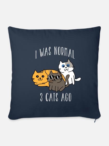Katze lustiges Geschenk - Sofakissenbezug 45 x 45 cm - Navy