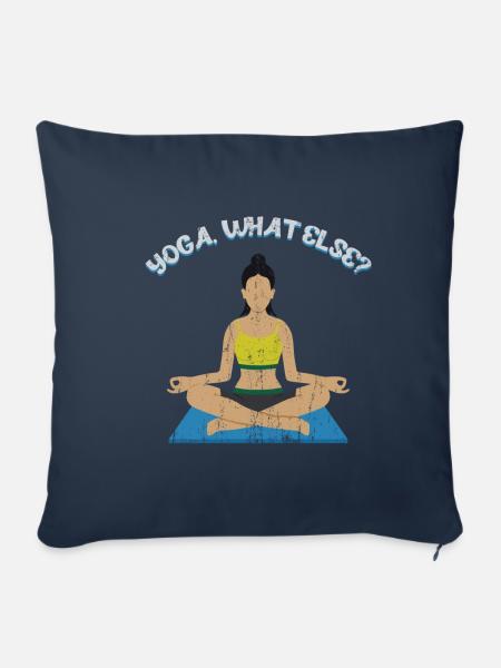 Yoga was sonst? Yoga Sprüche - Sofakissenbezug 45 x 45 cm - Navy