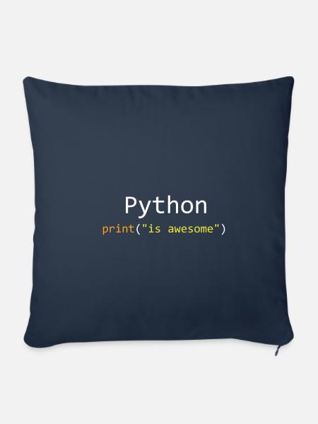 Python is awesome - Sofakissenbezug 45 x 45 cm - Navy