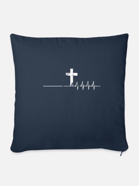 Jesus Herzschlag Auferstehung - Sofakissenbezug 45 x 45 cm - Navy