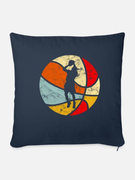 Vintage Retro Basketball - Sofakissenbezug 45 x 45 cm - Navy