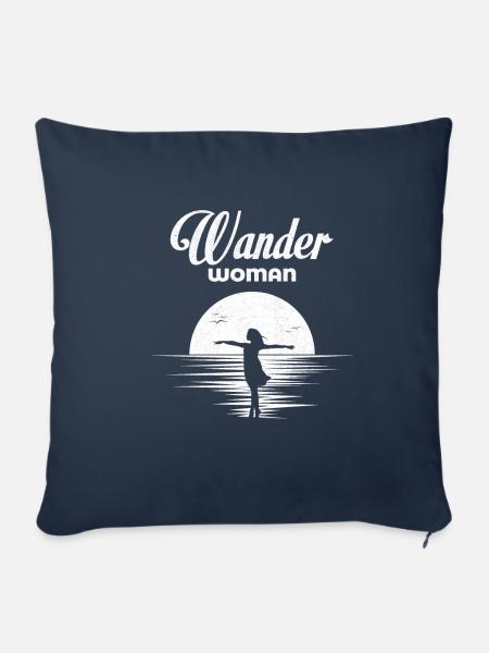 Wandern Wanderin Naturfreund Berge Natur Vintage - Sofakissenbezug 45 x 45 cm - Navy