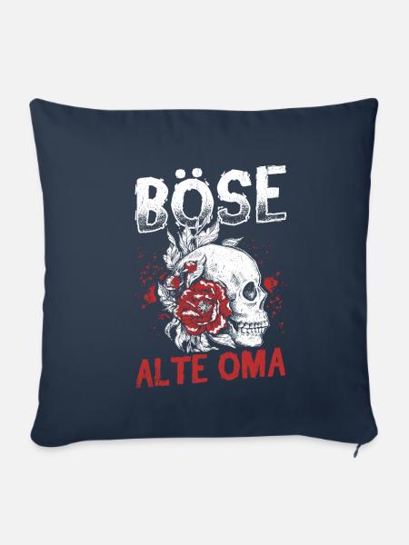 Totenkopf - Böse alte Oma Skull - Sofakissenbezug 45 x 45 cm - Navy