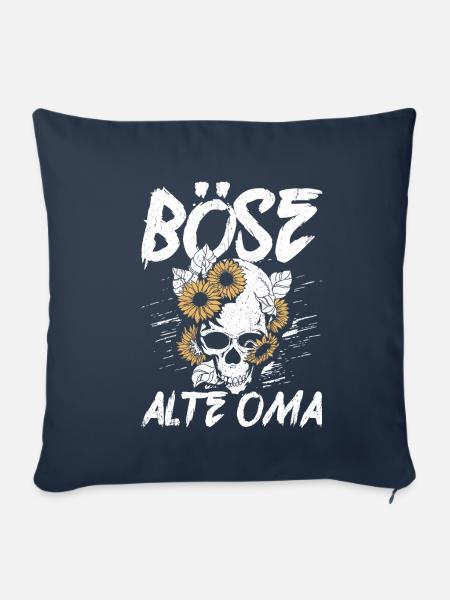 Böse Alte Oma - Totenkopf Alte Weiße Oma Vintage B - Sofakissenbezug 45 x 45 cm - Navy