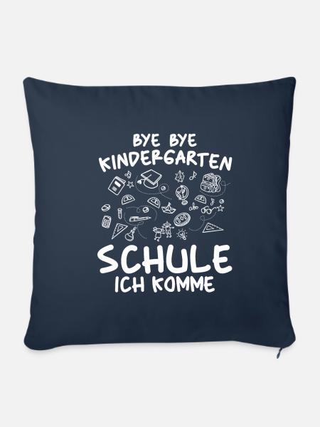 Bye Bye Kindergarten - Schule ich komme - Sofakissenbezug 45 x 45 cm - Navy