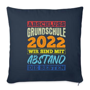 Abschluss Grundschule 2022 mit Abstand die Besten - Sofakissenbezug 45 x 45 cm - Navy - Vorne