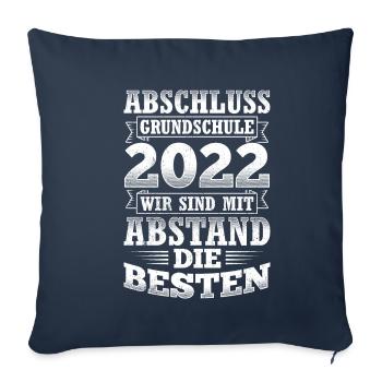 Abschluss Grundschule 2022 mit Abstand die Besten - Sofakissenbezug 45 x 45 cm - Navy - Vorne