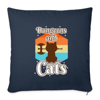 Dungeons and Cats - Sofa pillowcase 17,3'' x 17,3'' (45 x 45 cm) - navy - Front
