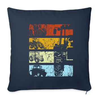 Traktor Retro Traktor Vintage Bauer Landwirt Trakt - Sofakissenbezug 45 x 45 cm - Navy - Vorne