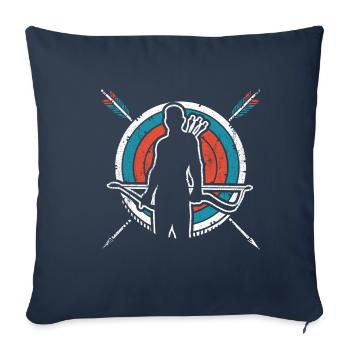 Bogenschütze Bogenschießen Zielscheibe Bogensport - Sofakissenbezug 45 x 45 cm - Navy - Vorne