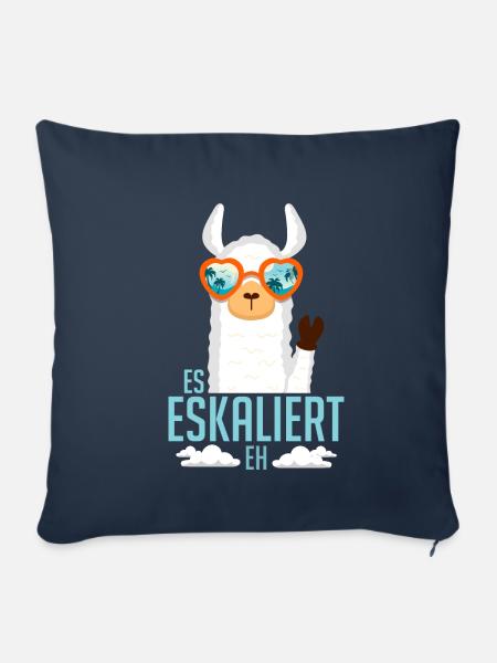 JGA Party Outfit Es Eskaliert Eh Lama Alpaka Gesch - Sofakissenbezug 45 x 45 cm - Navy