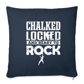 Klettern Bouldern CHALKED LOCKED AND READY TO ROCK - Sofakissenbezug 45 x 45 cm - Navy - Vorne