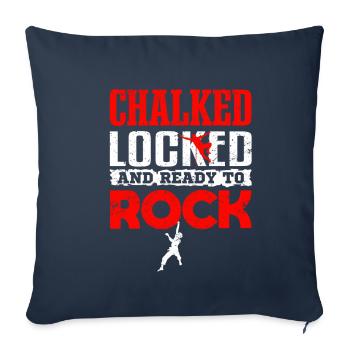 Klettern Bouldern CHALKED LOCKED AND READY TO ROCK - Sofakissenbezug 45 x 45 cm - Navy - Vorne