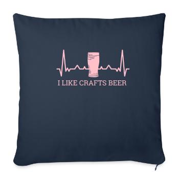 J’aime les brasseurs d’alcool de bière artisanale, les brasseurs - Housse de coussin décorative 45 x 45 cm - bleu marine - Devant