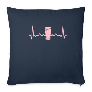 Heartbeat Crafts Beer Alcohol Brewer Drinking - Sofa pillowcase 17,3'' x 17,3'' (45 x 45 cm) - navy - Front