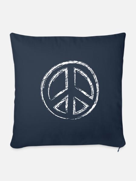 Friedenszeichen - Peace Frieden - Sofakissenbezug 45 x 45 cm - Navy