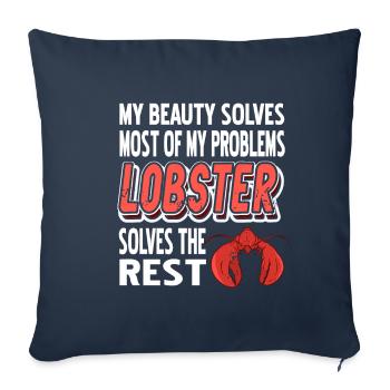 La plupart de mes problèmes homard - Housse de coussin décorative 45 x 45 cm - bleu marine - Devant
