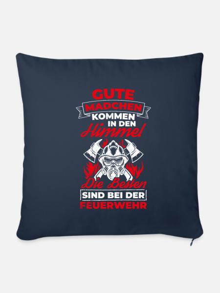 Freiwillige Feuerwehr Feuerwehrfrau Berufsfeuerweh - Sofakissenbezug 45 x 45 cm - Navy
