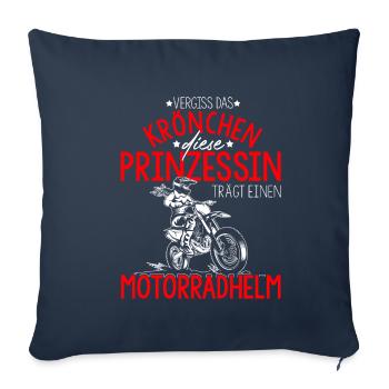 Vergiss das Krönchen Diese Prinzessin Trägt Motorr - Sofakissenbezug 45 x 45 cm - Navy - Vorne